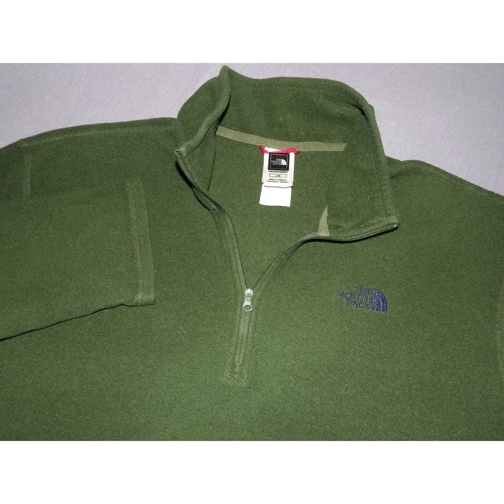 The North Face Dark Green Light Weight 1/4 Zip Fleece Jacket Men's Large